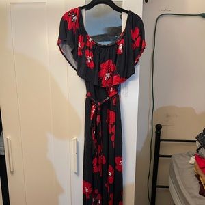 Lane bryant size 16 navy and red floral dress